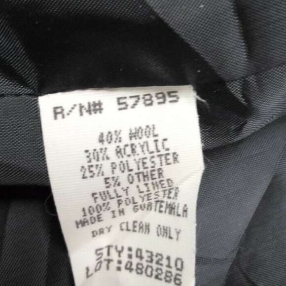 Vintage Requirements Plaid Wool Blend Dark Red and Navy Blue Jacket  Size 8 - Picture 7 of 15